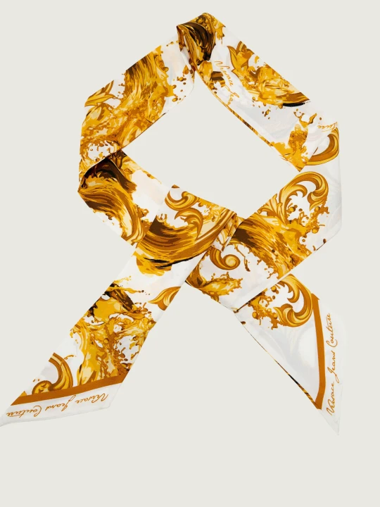 Zdjęcie produktu Versace Jeans Couture Jedwabna apaszka żółty