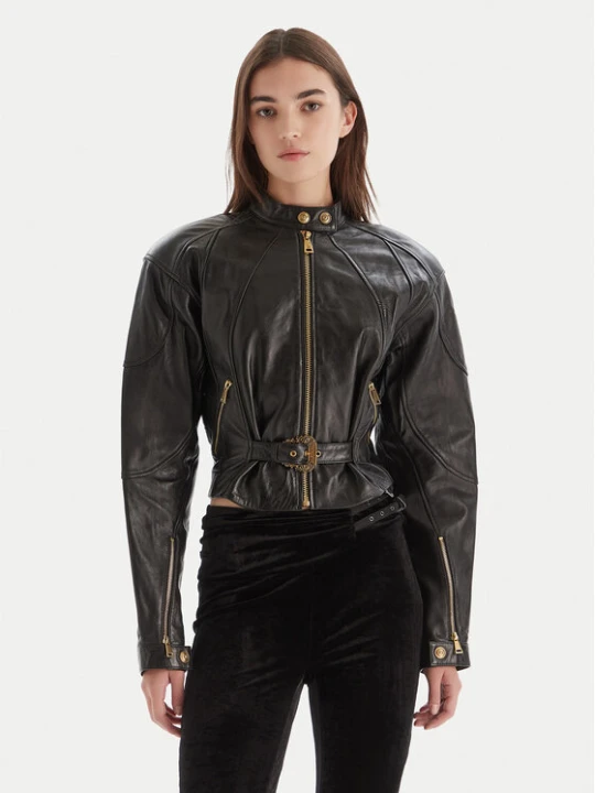 Zdjęcie produktu Versace Jeans Couture Kurtka skórzana 79HAVP03 CP021 Czarny Regular Fit