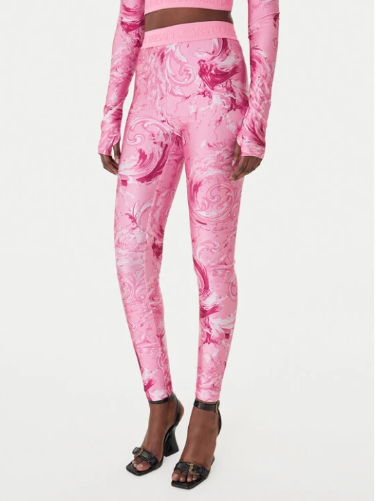 Zdjęcie produktu Versace Jeans Couture Legginsy 80HAC101 JS532 Różowy Slim Fit