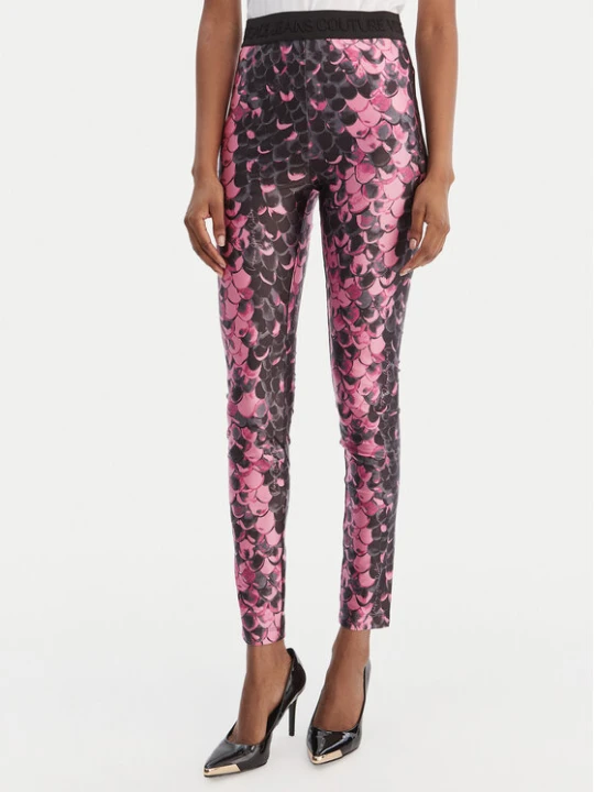 Zdjęcie produktu Versace Jeans Couture Legginsy 80HAC101 JS552 Różowy Slim Fit