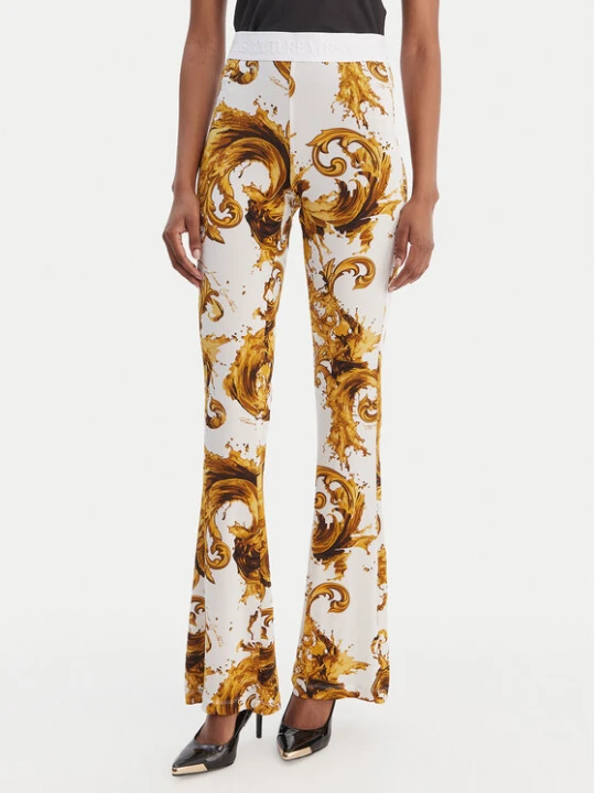 Zdjęcie produktu Versace Jeans Couture Legginsy 80HAC107 JS533 Biały Flare Fit