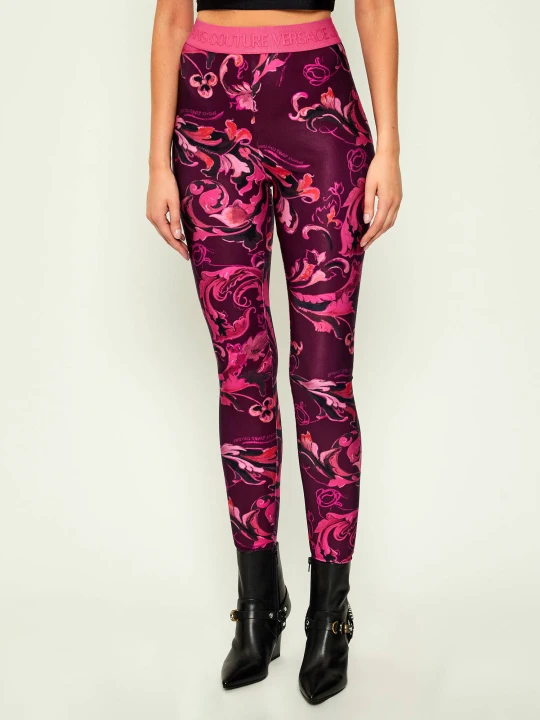 Zdjęcie produktu Versace Jeans Couture Legginsy BAROCCO PORCELAIN | Skinny fit różowy