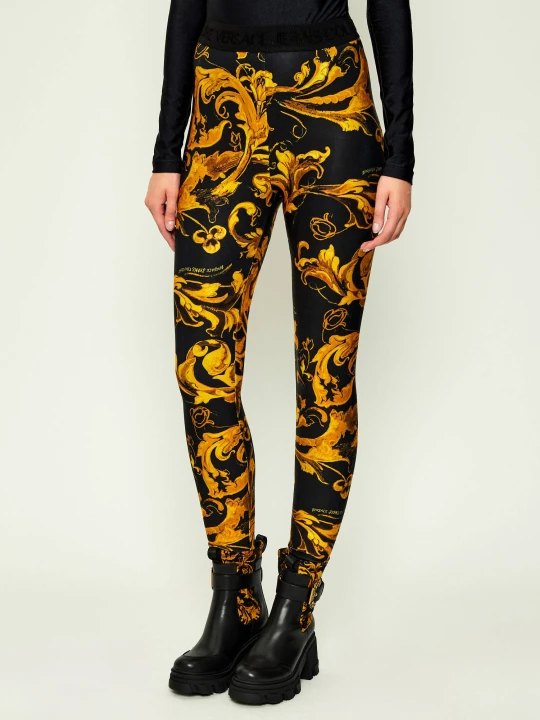 Zdjęcie produktu Versace Jeans Couture Legginsy BAROCCO PORCELAIN | Skinny fit czarny