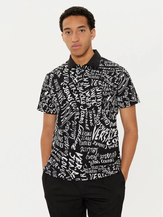 Zdjęcie produktu Versace Jeans Couture Polo 78GAG6R0 Czarny Regular Fit