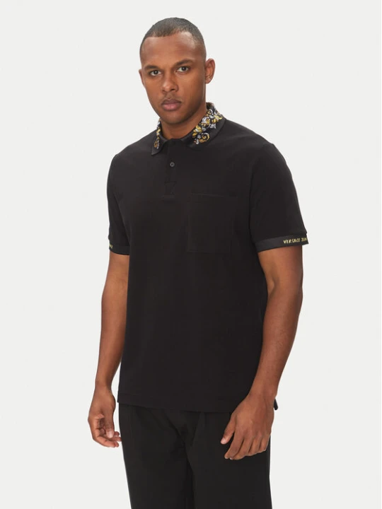 Zdjęcie produktu Versace Jeans Couture Polo 78GAGT04 Czarny Regular Fit