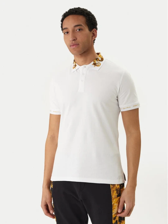 Zdjęcie produktu Versace Jeans Couture Polo 80GAGT12 CJ01T Biały Slim Fit