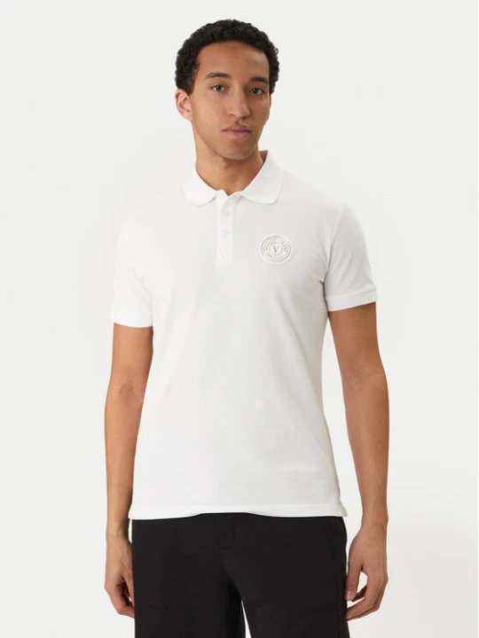 Zdjęcie produktu Versace Jeans Couture Polo 80GAGT19 CJ01T Biały Regular Fit