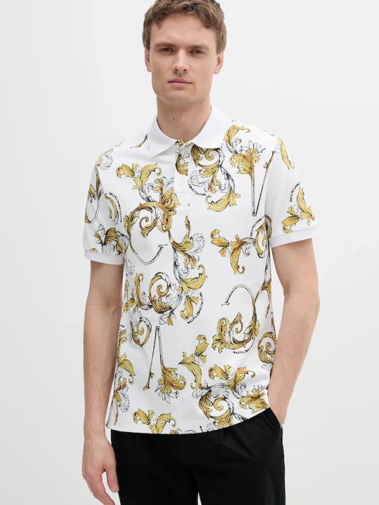 Zdjęcie produktu Versace Jeans Couture polo bawełniane biały