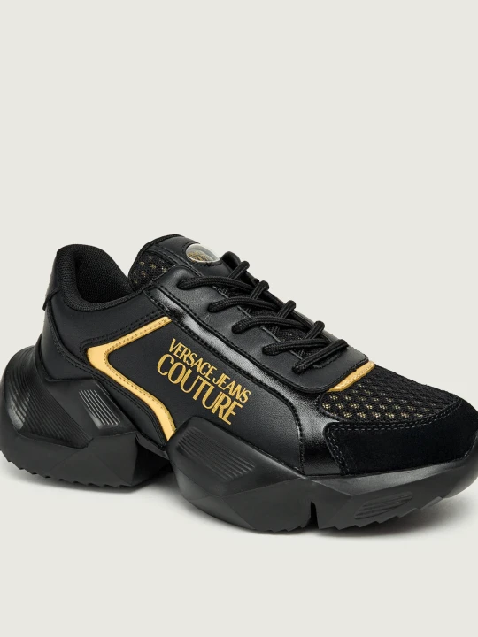Zdjęcie produktu Versace Jeans Couture Skórzane sneakersy FONDO GRAVITY DIS. SU3 | zamsz czarny