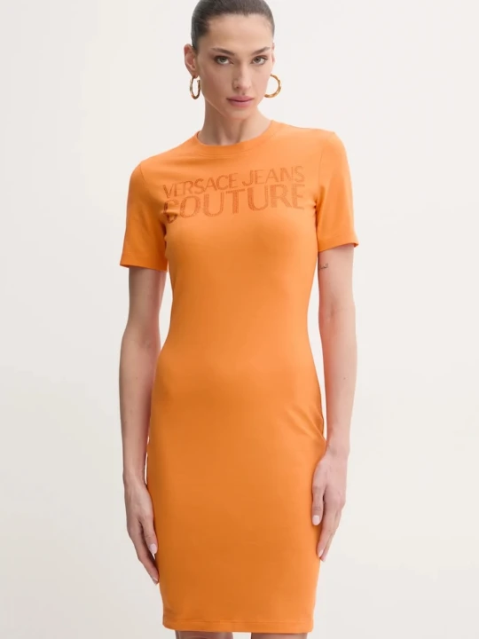 Zdjęcie produktu Versace Jeans Couture sukienka pomarańczowy