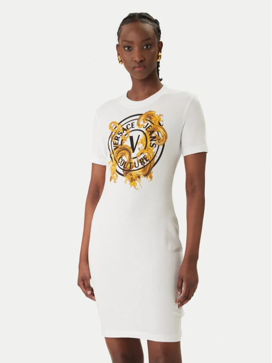 Zdjęcie produktu Versace Jeans Couture Sukienka codzienna 80HAOE01 CJ02E Biały Slim Fit