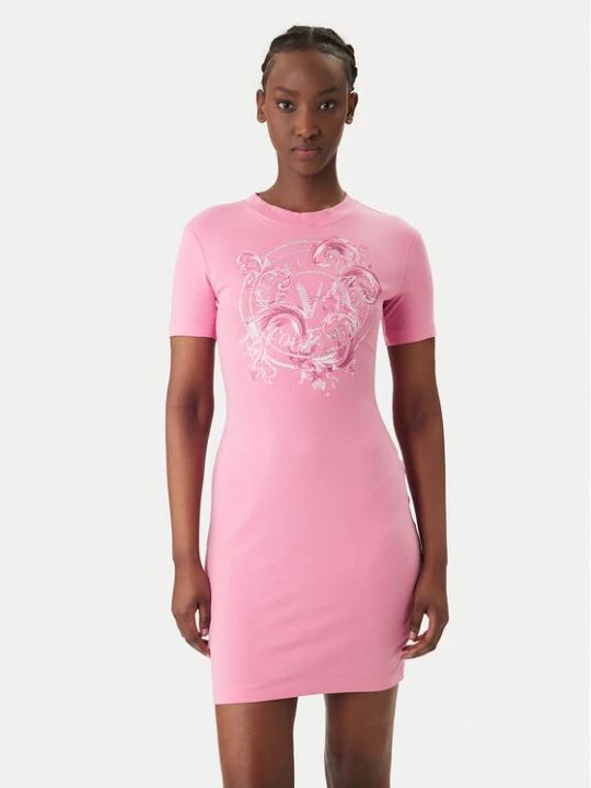 Zdjęcie produktu Versace Jeans Couture Sukienka codzienna 80HAOE01 CJ02E Różowy Slim Fit
