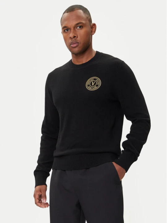 Zdjęcie produktu Versace Jeans Couture Sweter 79GAFM00 CMH81 Czarny Regular Fit