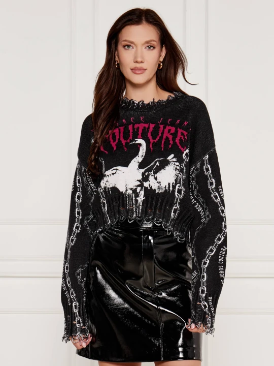 Zdjęcie produktu Versace Jeans Couture Sweter | Cropped Fit czarny