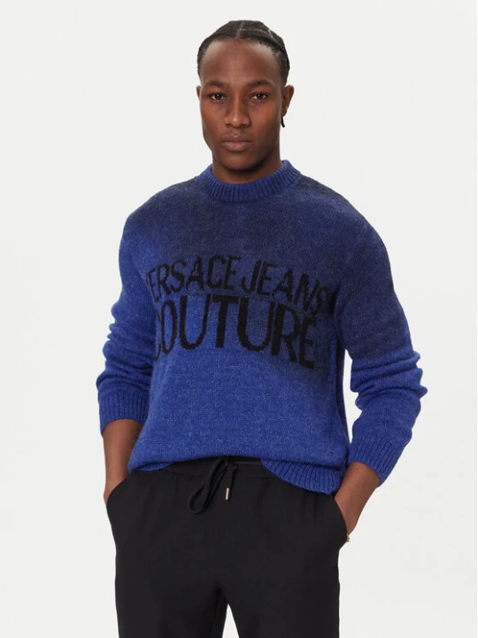 Zdjęcie produktu Versace Jeans Couture Sweter VERSACE JEANS-79GAFM05 Niebieski Regular Fit