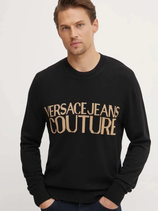 Zdjęcie produktu Versace Jeans Couture sweter wełniany czarny
