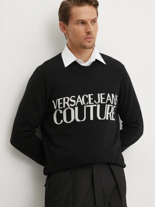 Zdjęcie produktu Versace Jeans Couture sweter wełniany czarny
