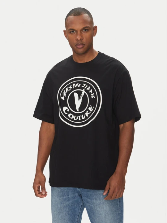Zdjęcie produktu Versace Jeans Couture T-Shirt 78GAHE08 Czarny Regular Fit