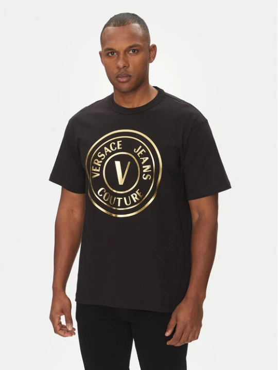 Zdjęcie produktu Versace Jeans Couture T-Shirt 78GAHT01 Czarny Regular Fit