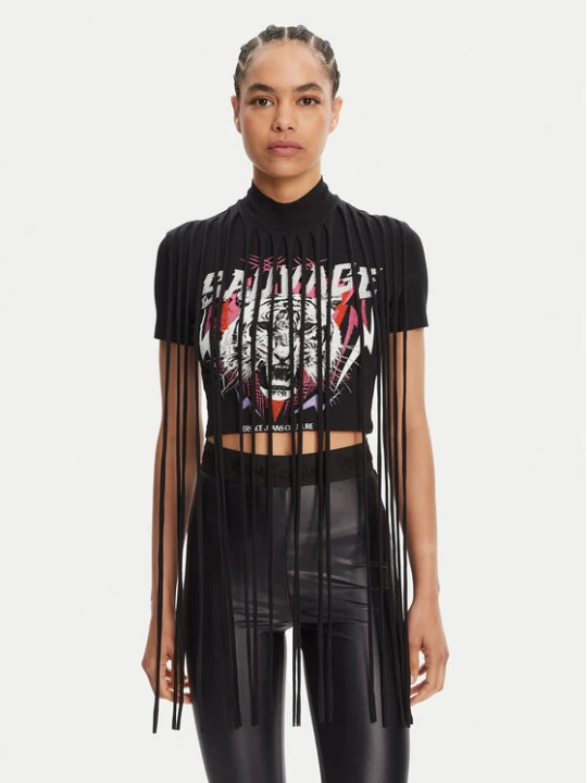 Zdjęcie produktu Versace Jeans Couture T-Shirt 78HAHE01 Czarny Slim Fit