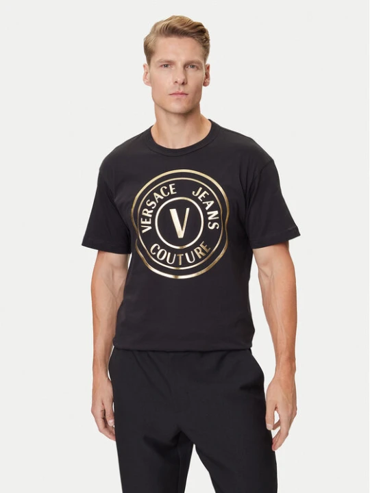 Zdjęcie produktu Versace Jeans Couture T-Shirt 79GAHT01 CJ00T Czarny Regular Fit