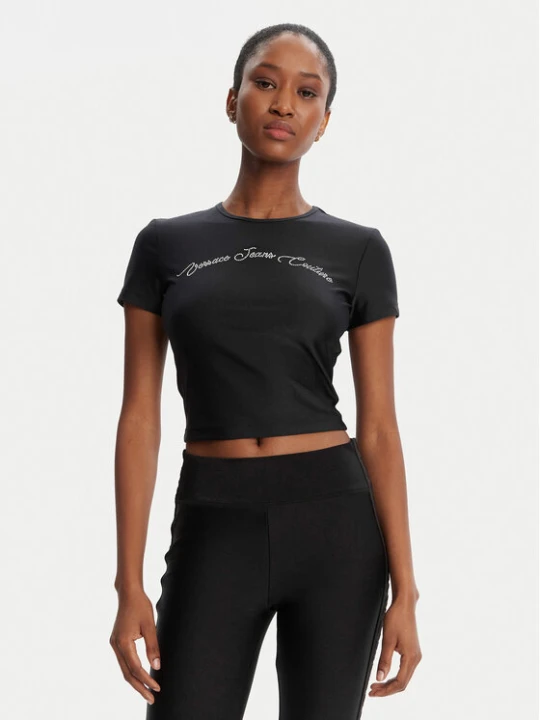 Zdjęcie produktu Versace Jeans Couture T-Shirt 79HAH6A2 N0008 Czarny Slim Fit