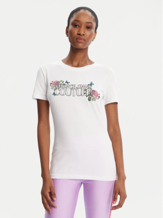 Zdjęcie produktu Versace Jeans Couture T-Shirt 79HAHB00 CJB01 Biały Regular Fit