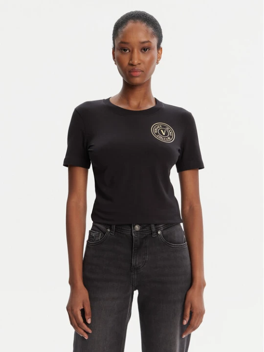 Zdjęcie produktu Versace Jeans Couture T-Shirt 79HAHT01 CJ03T Czarny Regular Fit