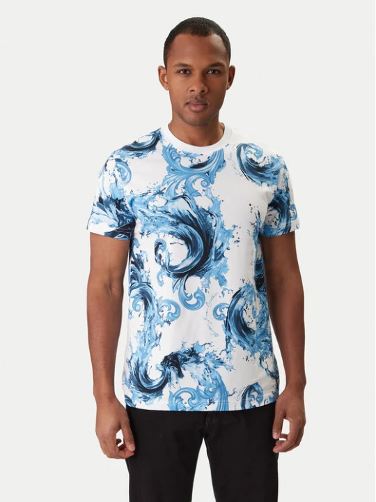 Zdjęcie produktu Versace Jeans Couture T-Shirt 80GAH6S0 JS543 Niebieski Regular Fit