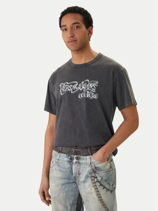 Zdjęcie produktu Versace Jeans Couture T-Shirt 80GAHB02 CJB02 Czarny Regular Fit