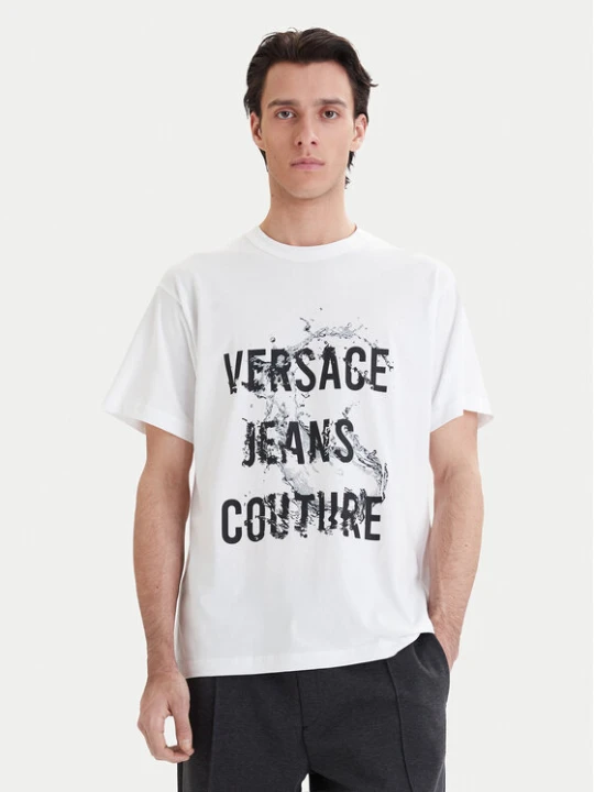 Zdjęcie produktu Versace Jeans Couture T-Shirt 80GAHC01 CJ01C Biały Regular Fit