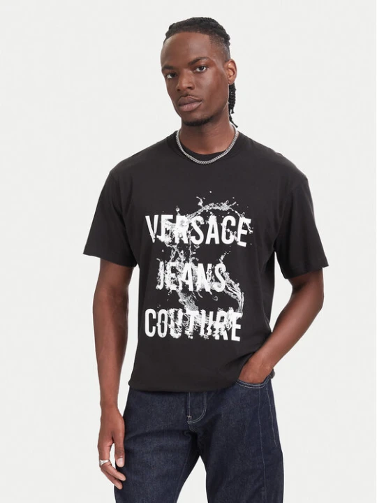 Zdjęcie produktu Versace Jeans Couture T-Shirt 80GAHC01 CJ01C Czarny Regular Fit