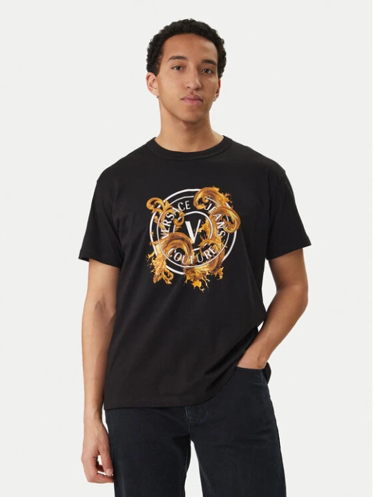 Zdjęcie produktu Versace Jeans Couture T-Shirt 80GAHE01 CJ00E Czarny Regular Fit