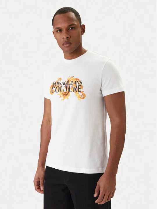 Zdjęcie produktu Versace Jeans Couture T-Shirt 80GAHE02 CJ00E Biały Regular Fit