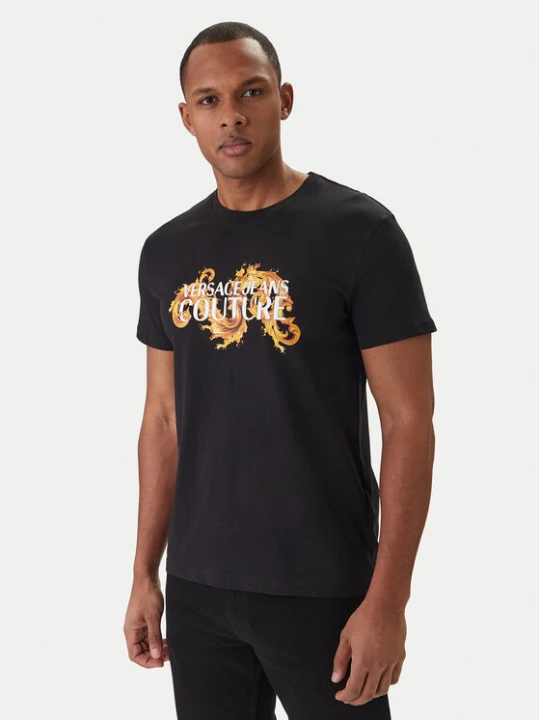 Zdjęcie produktu Versace Jeans Couture T-Shirt 80GAHE02 CJ00E Czarny Regular Fit