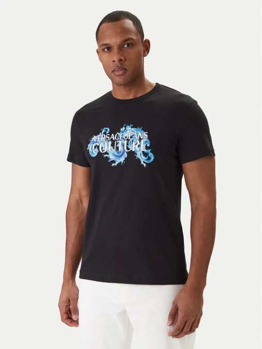 Zdjęcie produktu Versace Jeans Couture T-Shirt 80GAHE02 CJ00E Czarny Regular Fit