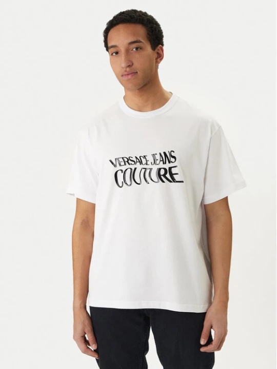 Zdjęcie produktu Versace Jeans Couture T-Shirt 80GAHE04 CJ00E Biały Regular Fit