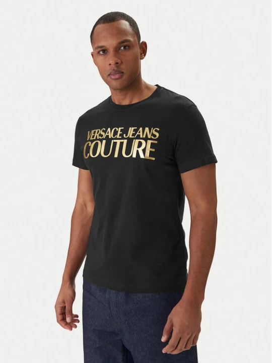 Zdjęcie produktu Versace Jeans Couture T-Shirt 80GAHT00 CJ00T Czarny Regular Fit