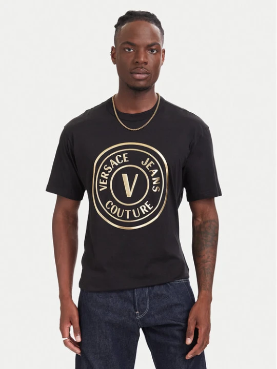 Zdjęcie produktu Versace Jeans Couture T-Shirt 80GAHT02 CJ00T Czarny Regular Fit
