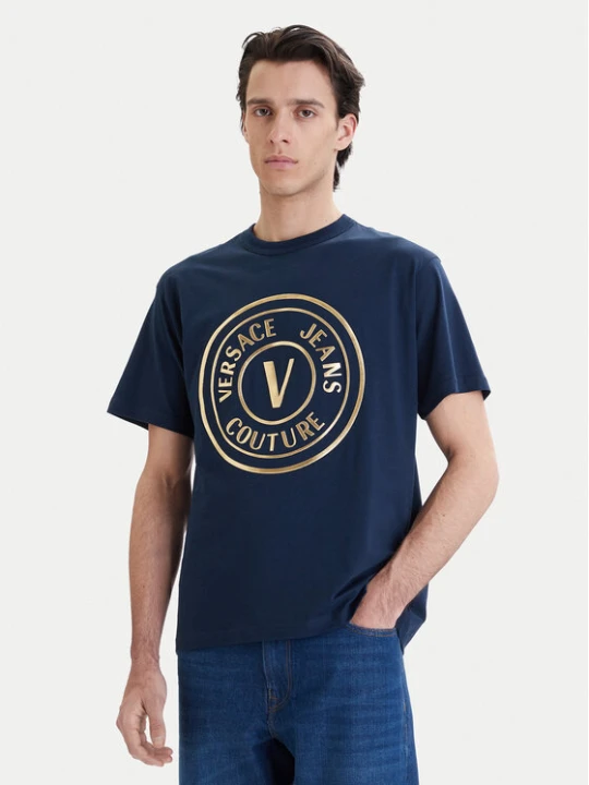 Zdjęcie produktu Versace Jeans Couture T-Shirt 80GAHT02 CJ00T Granatowy Regular Fit
