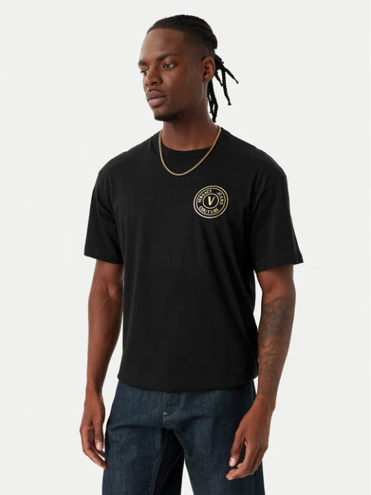 Zdjęcie produktu Versace Jeans Couture T-Shirt 80GAHT04 CJ00T Czarny Regular Fit