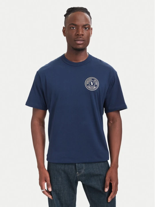 Zdjęcie produktu Versace Jeans Couture T-Shirt 80GAHT04 CJ00T Granatowy Regular Fit