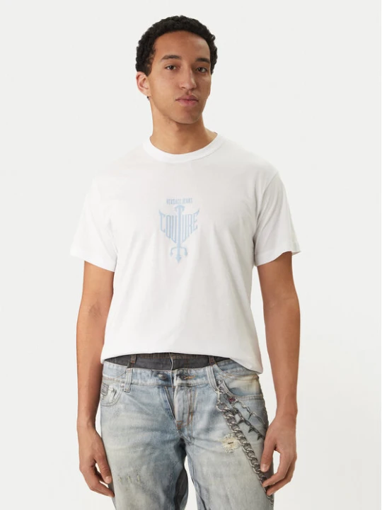 Zdjęcie produktu Versace Jeans Couture T-Shirt 80GAHT14 CJ00T Biały Regular Fit