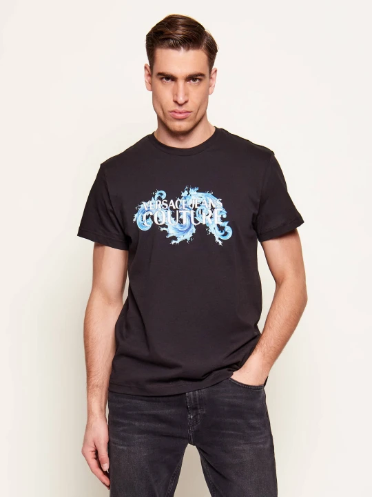 Zdjęcie produktu Versace Jeans Couture T-shirt Baroque Wave | Slim Fit czarny