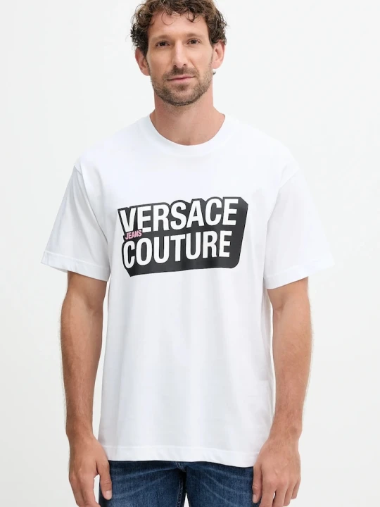 Zdjęcie produktu Versace Jeans Couture t-shirt bawełniany biały