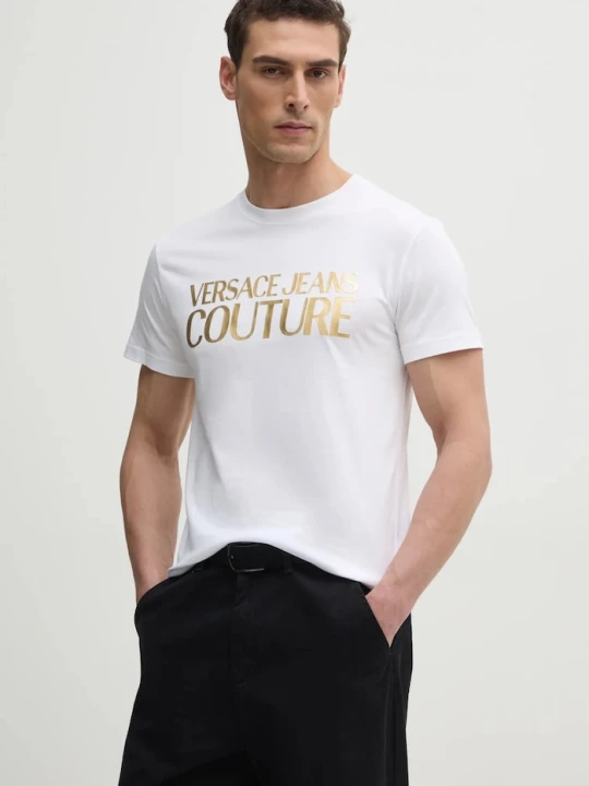 Zdjęcie produktu Versace Jeans Couture t-shirt bawełniany biały