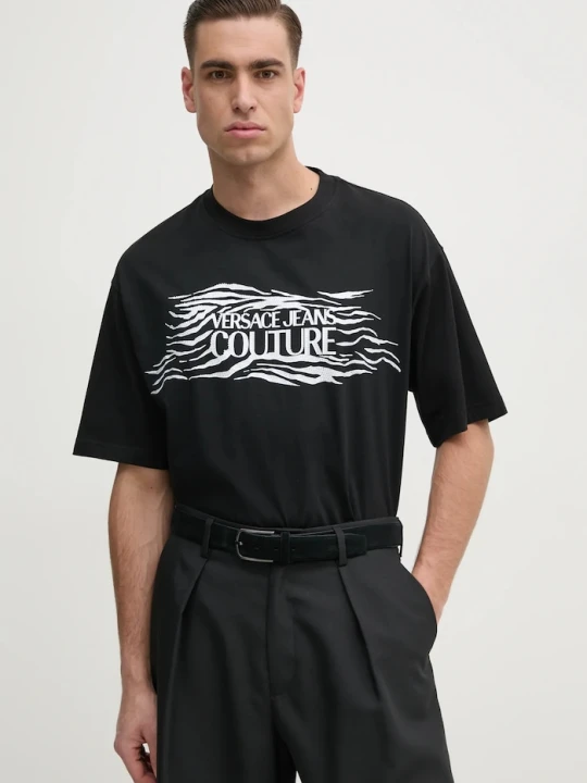Zdjęcie produktu Versace Jeans Couture t-shirt bawełniany czarny