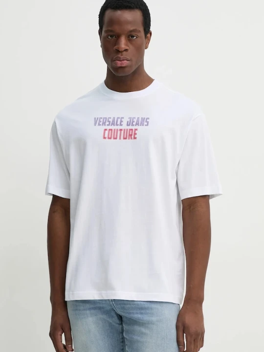 Zdjęcie produktu Versace Jeans Couture t-shirt bawełniany biały