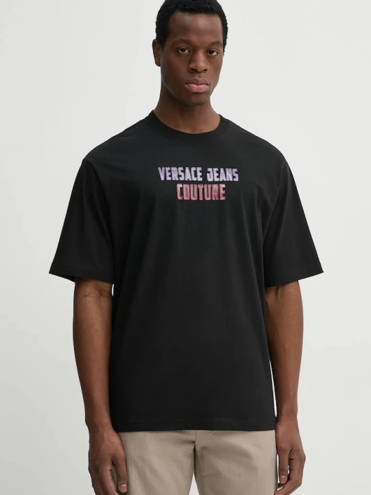 Zdjęcie produktu Versace Jeans Couture t-shirt bawełniany czarny