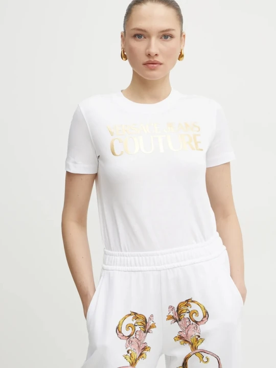 Zdjęcie produktu Versace Jeans Couture t-shirt bawełniany biały